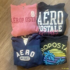 Y2K Aeropostale Hoodie Sweatshirt Lot Women's M Logo Zip Pullover 4pc